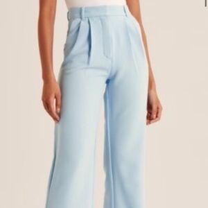 Abercrombie & Fitch Sky Blue Pleated Trousers